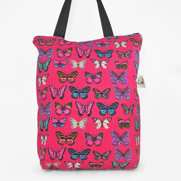 Pack Bolsa+Estuche Mariposas Magenta