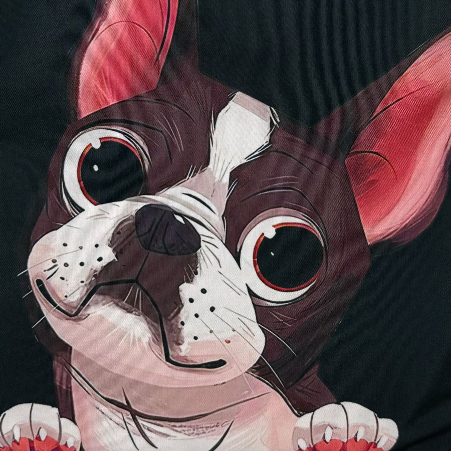 Totebag negra Bull Dog Frances Impermeable - Imagen 3