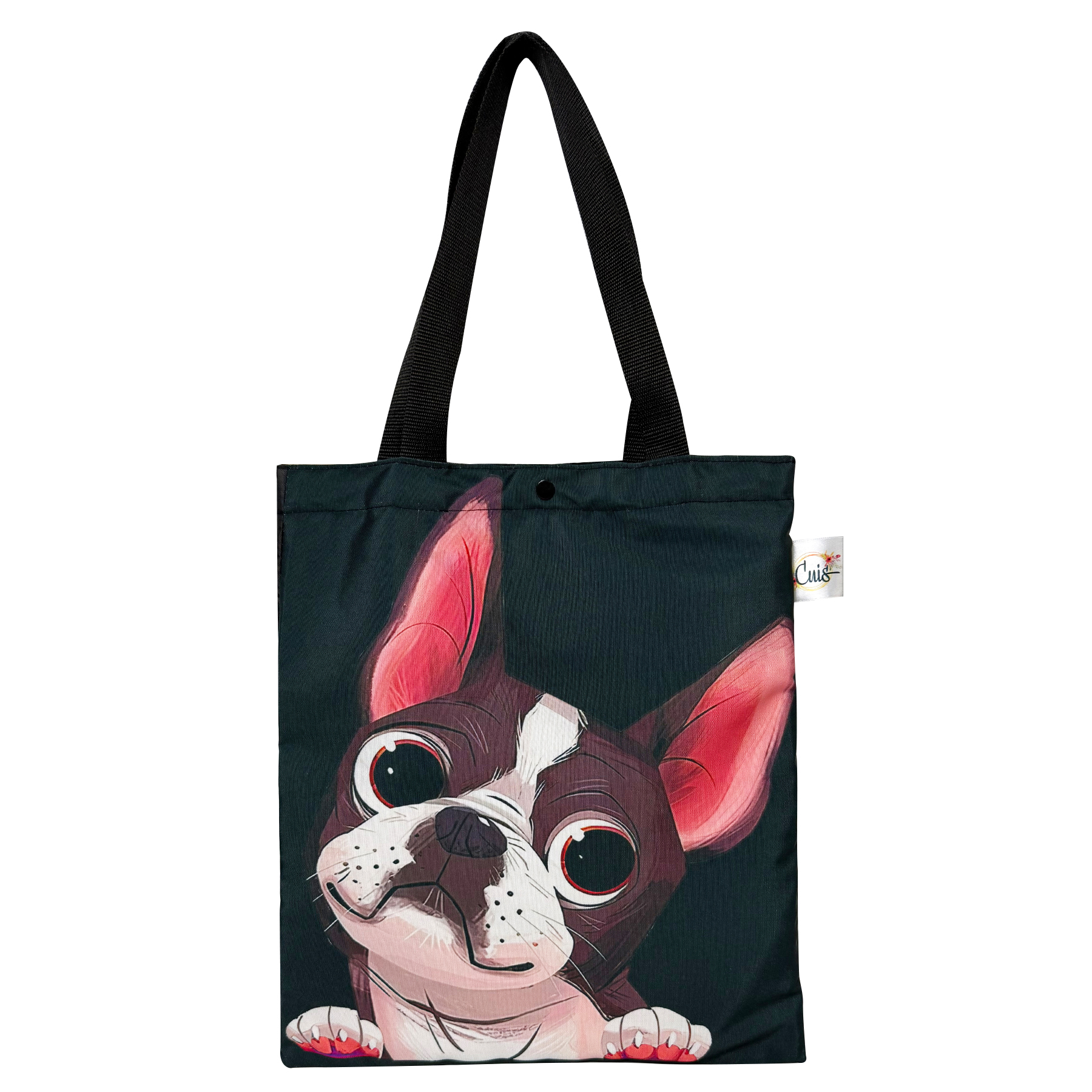 Totebag negra Bull Dog Frances Impermeable - Imagen 4