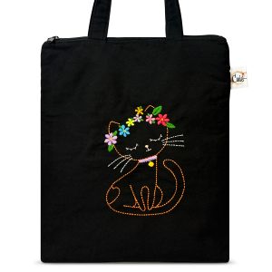 Totebag Bordada Gata Flo