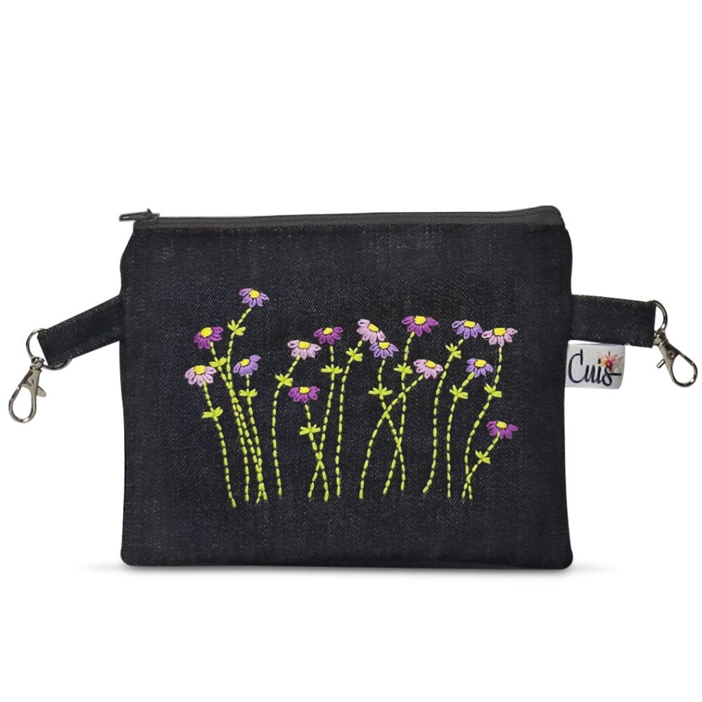 Cangurera Bordada a mano Morada