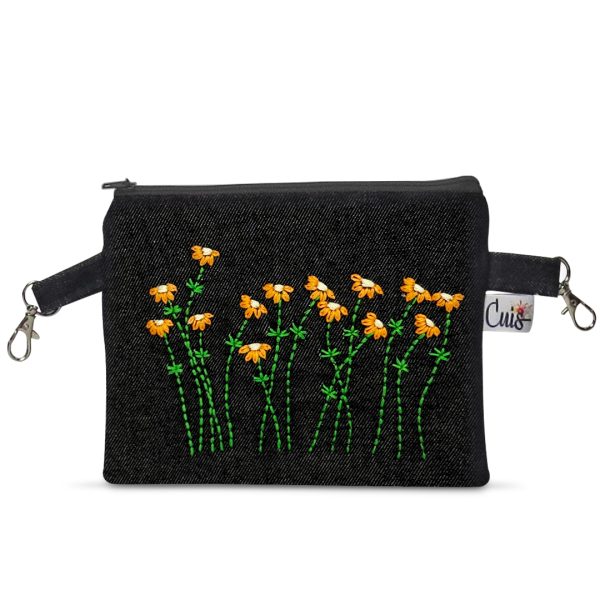 Cangurera Bordada a mano Amarilla