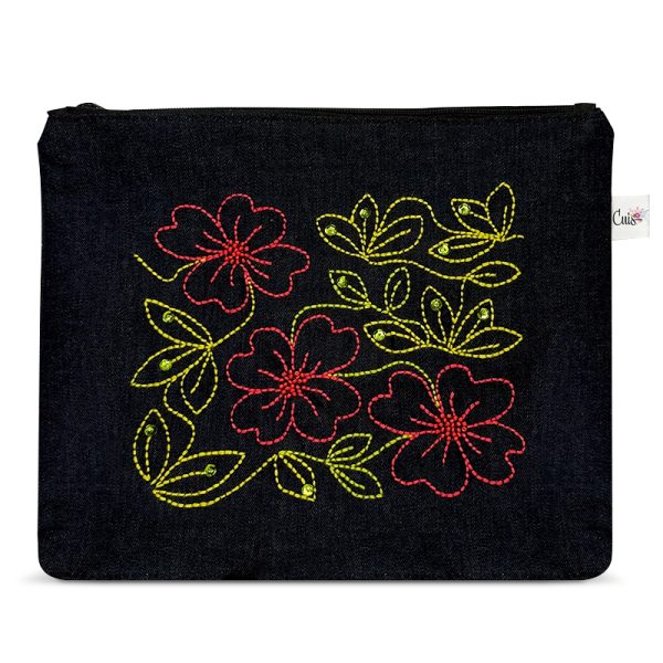 Cosmetiquero Floreado XL  Bordado a mano