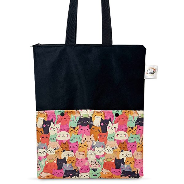 Totebag Negra Gato Colors