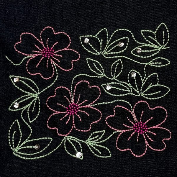 Cosmetiquero Floreado XL  Bordado a mano