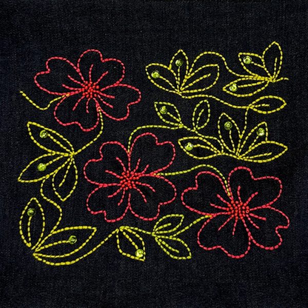 Cosmetiquero Floreado XL  Bordado a mano