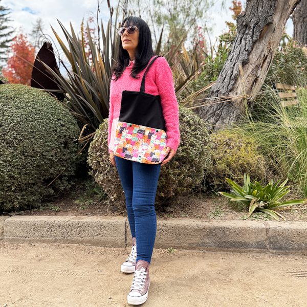 Totebag Negra Gato Colors