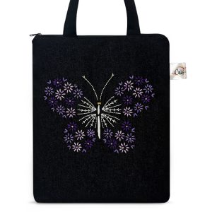 Totebag Mariposa Cuis Bordada a Mano Color Morado