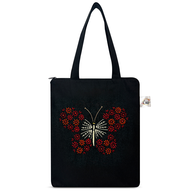 Totebag negra bordado a mano