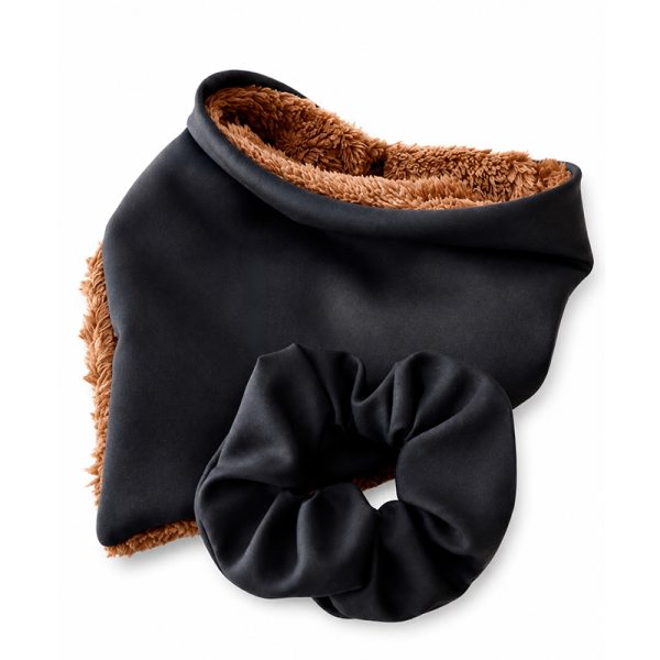 Bandana + Scrunchie negra-café