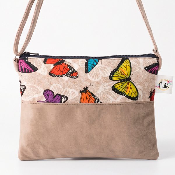 Cartera Bandolera Bi-Color Mariposas