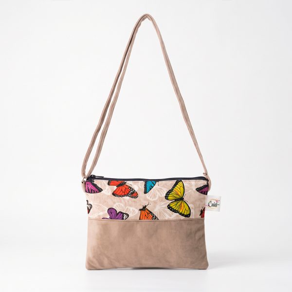 Cartera Bandolera Bi-Color Mariposas