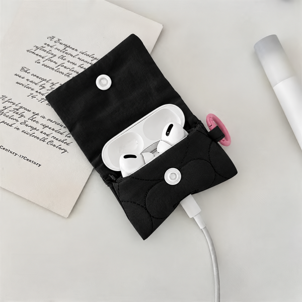Funda Mini Acolchada para Auriculares Morado