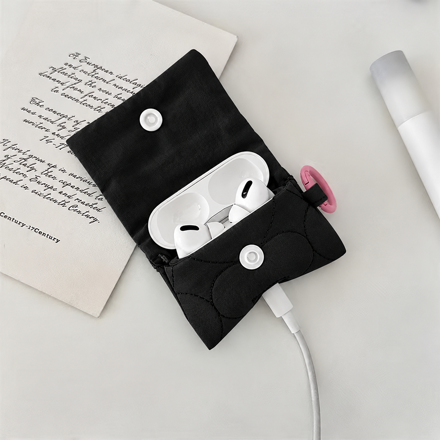 Funda Mini Acolchada para Auriculares Negro - Imagen 2