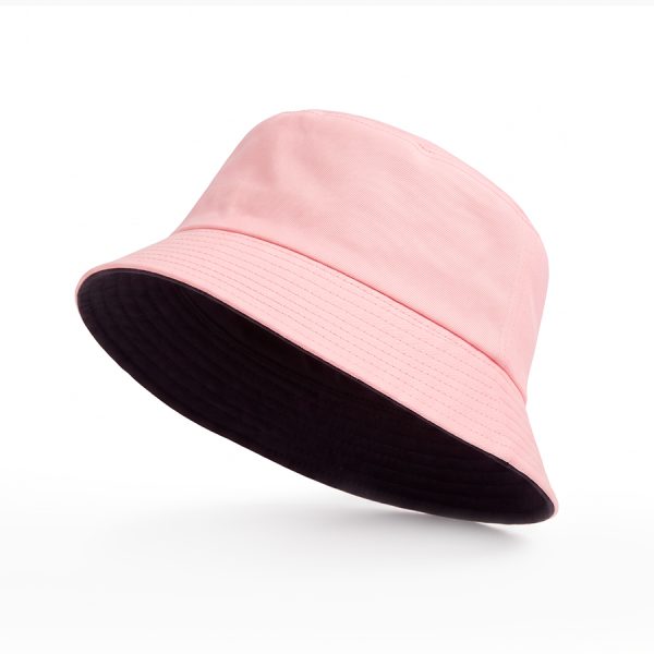 Gorro Pescador Unisex Reversible de Algodón Rosado-Negro