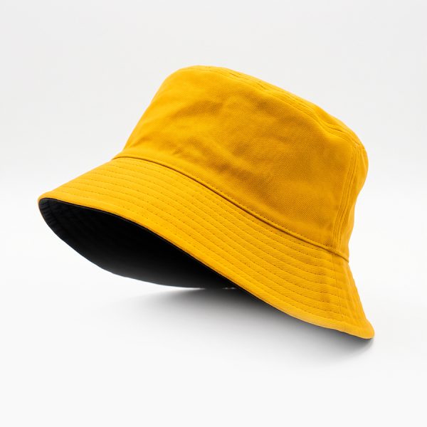 Gorro Pescador Unisex Reversible de Algodón Amarillo-Negro
