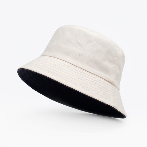 Gorro Pescador Unisex Reversible de Algodón Blanco-Negro