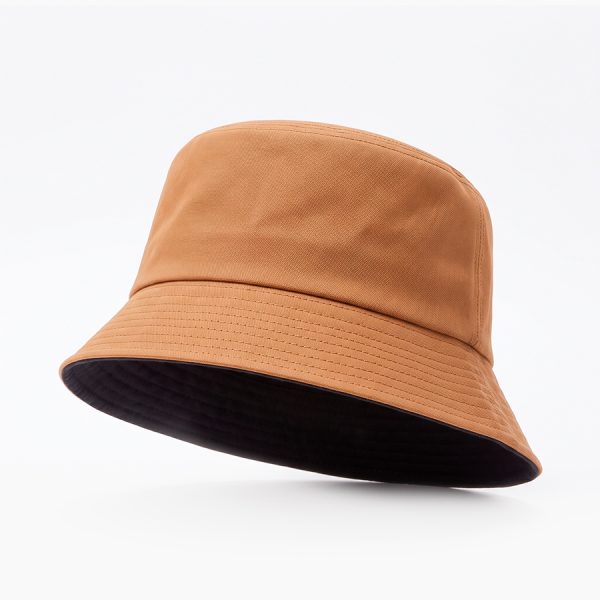 Gorro Pescador Unisex Reversible de Algodón Beige-Negro