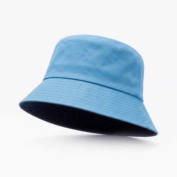 Gorro Pescador Unisex Reversible de Algodón Celeste-Negro