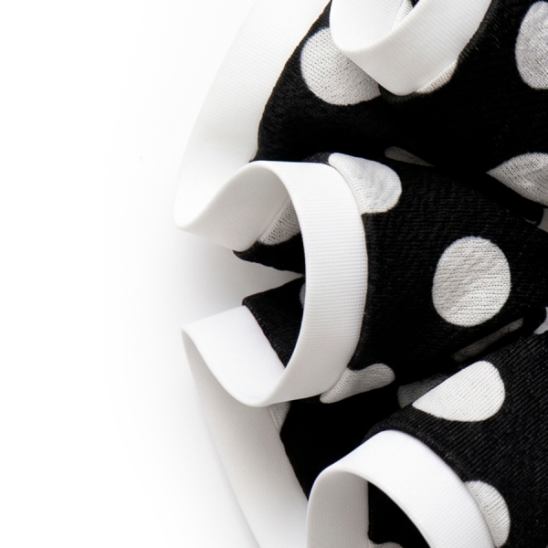 Scrunchie L Lunares con Sesgo Blanco
