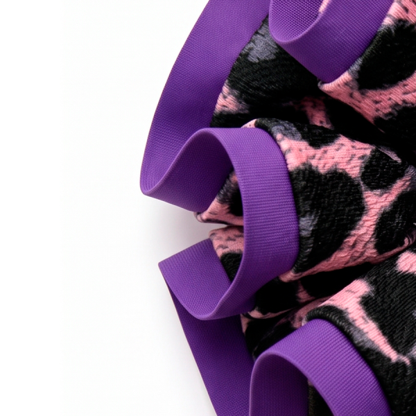 Scrunchie L Animal print  con Sesgo Morado