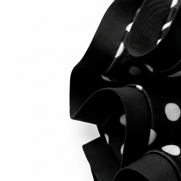 Scrunchie L Lunares blancos con Sesgo negro