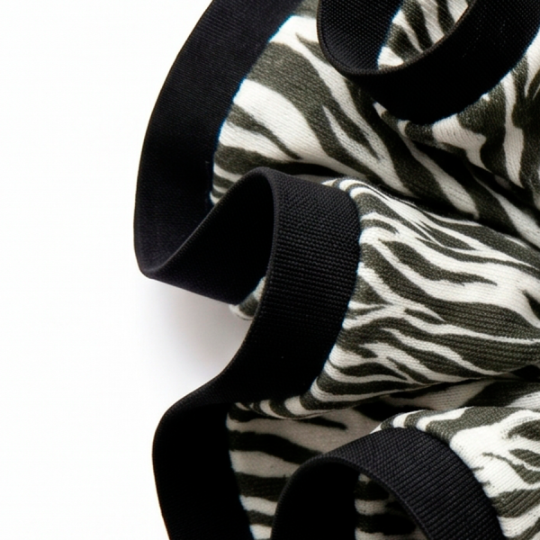 Scrunchie XL Animal print Cebra con Sesgo negro
