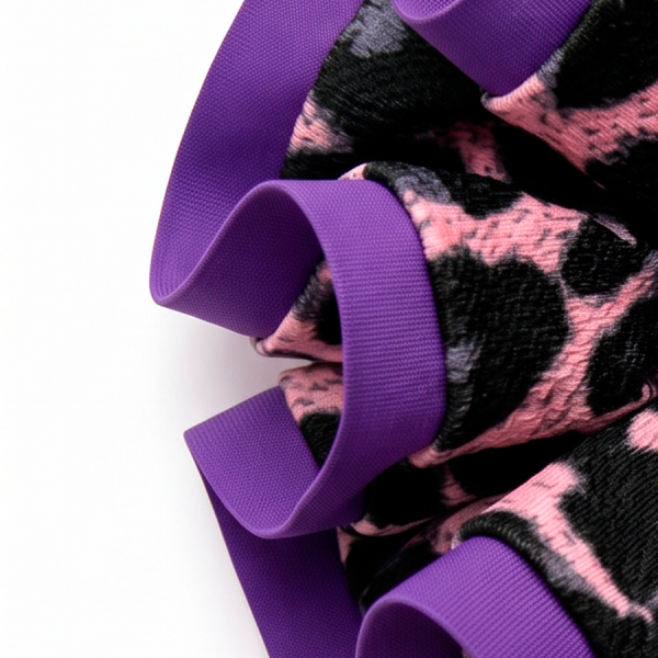 Scrunchie XL Animal print  con Sesgo Morado